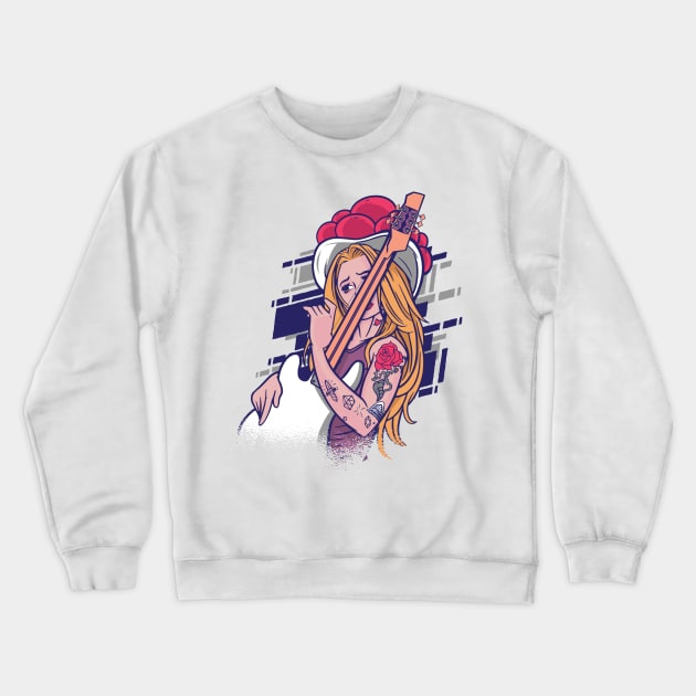 ROCK AND ROLL GIRL Crewneck Sweatshirt by madeinchorley